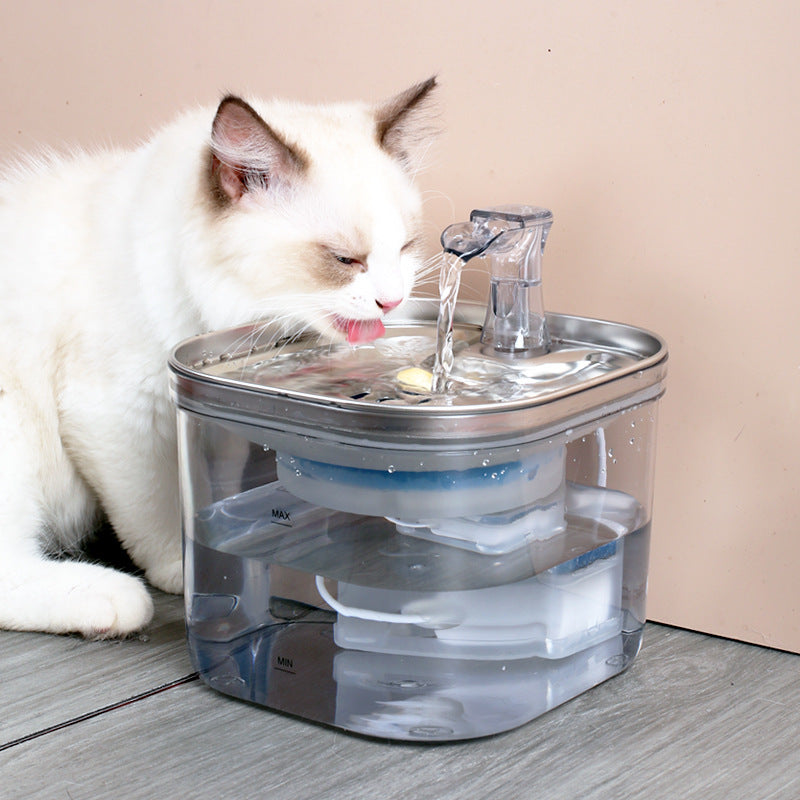 Aber Pet Cat Dog Stainless Steel Automatic Circulation Water Dispenser