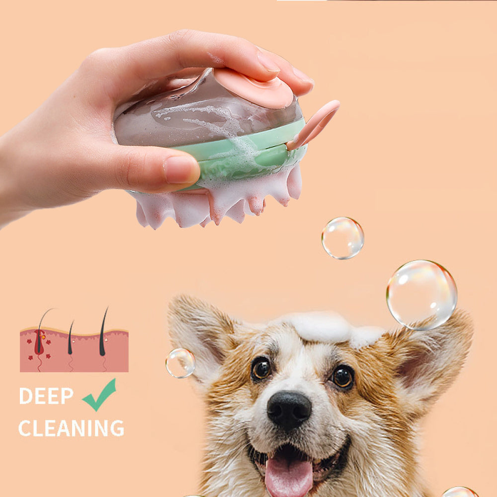 Aber Foamy Pet Dog Dispenser Brush